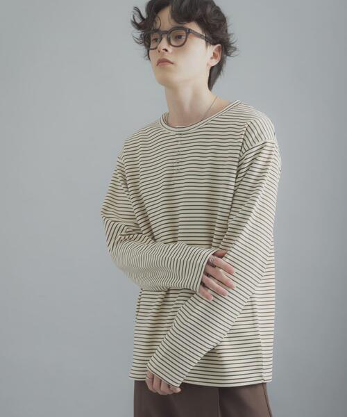 SENSE OF PLACE by URBAN RESEARCH(センスオブプレイスバイアーバンリサーチ)の「ボーダーヘンリーネックロングTシャツ(Tシャツ/カットソー・メンズ・アイボリー/ブラック/ホワイト系その他・MEDIUM/LARGE)」の20枚目の写真