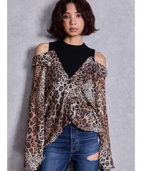 GYDA（ジェイダ）の「3WAYショルダーOPENシアードッキングシャツ（シャツ/ブラウス・レディース・その他1/ベージュ/オフホワイト・FREE）」の3枚目の写真