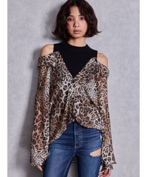 GYDA（ジェイダ）の「3WAYショルダーOPENシアードッキングシャツ（シャツ/ブラウス・レディース・その他1/ベージュ/オフホワイト・FREE）」の5枚目の写真