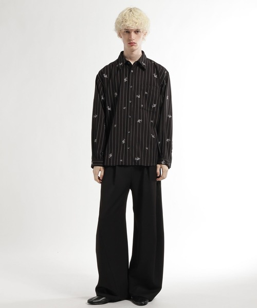 HARE（ハレ）の「ストライプシシュウシャツ(HARE)（シャツ/ブラウス・メンズ・ブラック/ブルー・FREE）」の4枚目の写真