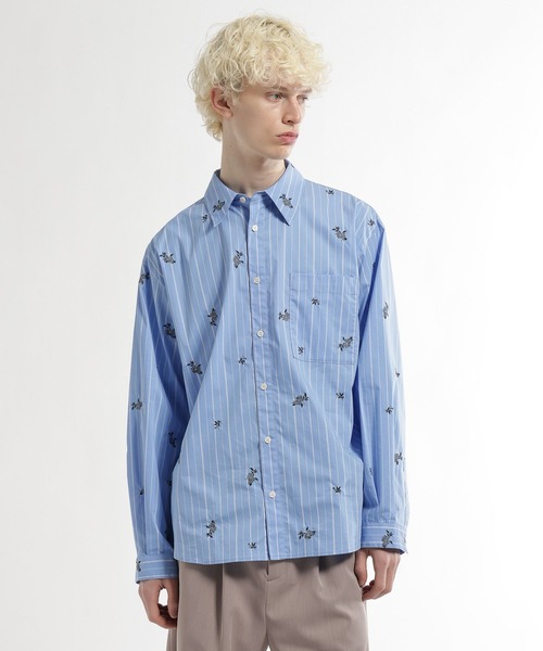 HARE（ハレ）の「ストライプシシュウシャツ(HARE)（シャツ/ブラウス・メンズ・ブラック/ブルー・FREE）」の12枚目の写真