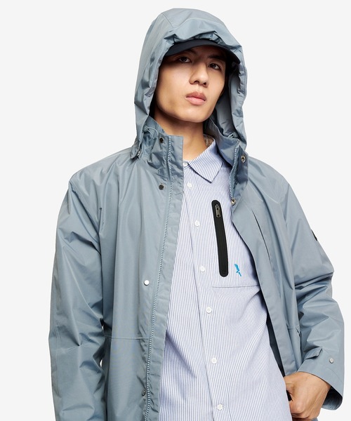 AIGLE(エーグル)の「GORE-TEX ゴアテックス 防風 透湿 防水 2レイヤー ジャケット RP / フード取り外し可(マウンテンパーカー・メンズ・ベージュ/ダークネイビー/グレー・XXL/XS/XL/S/M/L)」の8枚目の写真