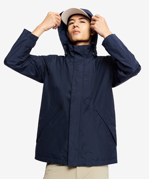 AIGLE(エーグル)の「GORE-TEX ゴアテックス 防風 透湿 防水 2レイヤー ジャケット RP / フード取り外し可(マウンテンパーカー・メンズ・ベージュ/ダークネイビー/グレー・XXL/XS/XL/S/M/L)」の14枚目の写真