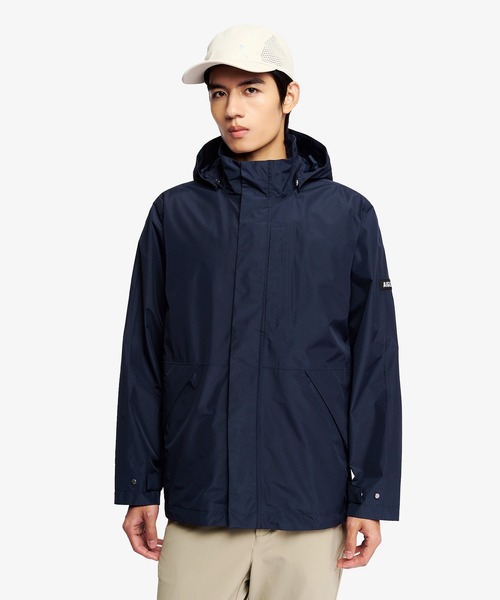 AIGLE(エーグル)の「GORE-TEX ゴアテックス 防風 透湿 防水 2レイヤー ジャケット RP / フード取り外し可(マウンテンパーカー・メンズ・ベージュ/ダークネイビー/グレー・XXL/XS/XL/S/M/L)」の16枚目の写真