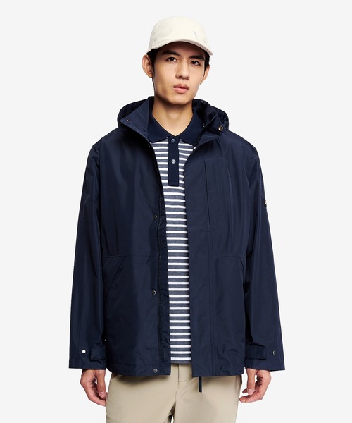 AIGLE(エーグル)の「GORE-TEX ゴアテックス 防風 透湿 防水 2レイヤー ジャケット RP / フード取り外し可(マウンテンパーカー・メンズ・ベージュ/ダークネイビー/グレー・XXL/XS/XL/S/M/L)」の17枚目の写真