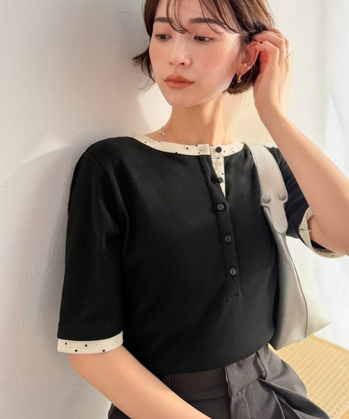 classicalelf(クラシカルエルフ)の「トレンドのヘンリーネック。メニーボタンがアクセントに。レイヤード風ドッキングヘンリートップス(Tシャツ/カットソー・レディース・グレー/ブラック/アイボリー/チャコール・LARGE/MEDIUM/SMALL/X-LARGE)」の13枚目の写真