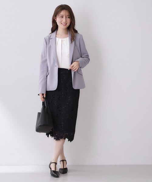 index(インデックス)の「アシメタックフリルバートップス【洗濯機OK】(Tシャツ/カットソー・レディース・ネイビー/サンドベージュ/オフホワイト・40/38/36)」の17枚目の写真