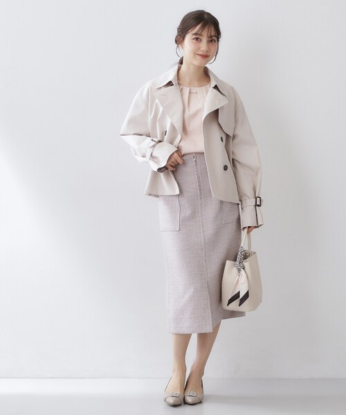 index(インデックス)の「アシメタックフリルバートップス【洗濯機OK】(Tシャツ/カットソー・レディース・ネイビー/サンドベージュ/オフホワイト・40/38/36)」の13枚目の写真