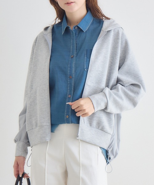 KATHARINE ROSS（キャサリンロス）の「【KATHARINE ROSS】異素材ダンボールパーカー（パーカー・レディース・グレー/オフホワイト・FREE）」の2枚目の写真