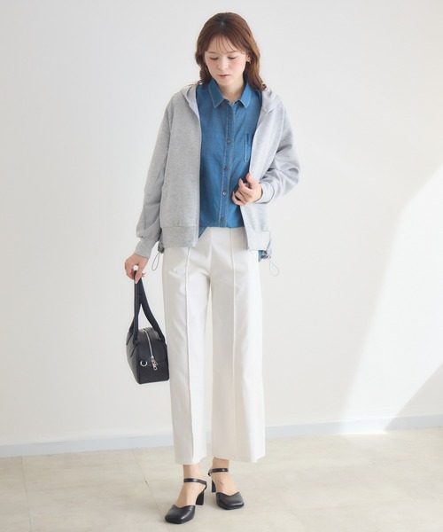 KATHARINE ROSS（キャサリンロス）の「【KATHARINE ROSS】異素材ダンボールパーカー（パーカー・レディース・グレー/オフホワイト・FREE）」の4枚目の写真