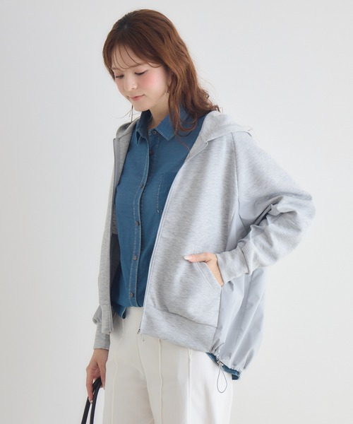 KATHARINE ROSS（キャサリンロス）の「【KATHARINE ROSS】異素材ダンボールパーカー（パーカー・レディース・グレー/オフホワイト・FREE）」の7枚目の写真