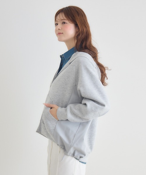 KATHARINE ROSS（キャサリンロス）の「【KATHARINE ROSS】異素材ダンボールパーカー（パーカー・レディース・グレー/オフホワイト・FREE）」の9枚目の写真