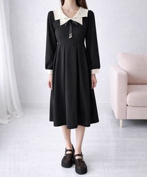 Dewlily（デューリリー）の「上品さが引き立つ大人フェミニン♪ 配色セーラーカラーロングワンピース（ワンピース）」