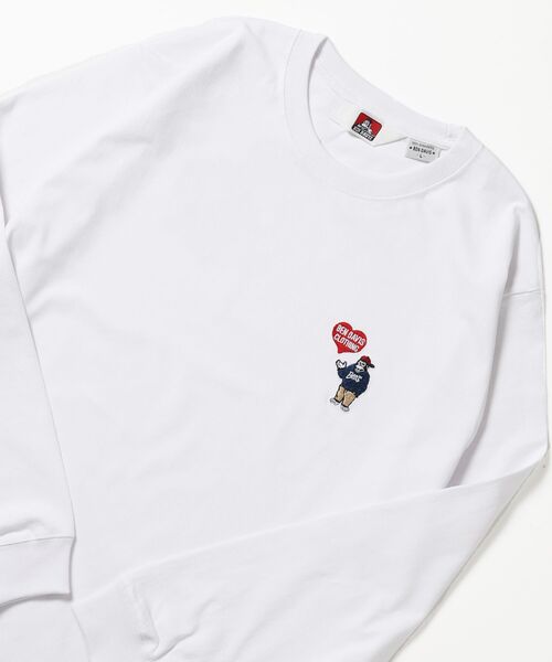 BEN DAVIS/WHITE LABEL（ベンデイビス ホワイトラベル）の「【BEN DAVIS（ベンデイビス）】HEART GORILLA L/S TEE / クルーネック ロンT 長袖 刺繍 ワンポイント ユニセックス レギュラーシルエット（Tシャツ/カットソー・メンズ・ブラック/ホワイト/ピンク系その他2・MEDIUM/LARGE/X-LARGE）」の2枚目の写真
