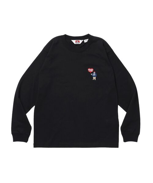 BEN DAVIS/WHITE LABEL（ベンデイビス ホワイトラベル）の「【BEN DAVIS（ベンデイビス）】HEART GORILLA L/S TEE / クルーネック ロンT 長袖 刺繍 ワンポイント ユニセックス レギュラーシルエット（Tシャツ/カットソー・メンズ・ブラック/ホワイト/ピンク系その他2・MEDIUM/LARGE/X-LARGE）」の4枚目の写真