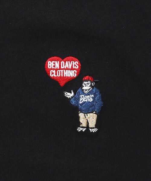 BEN DAVIS/WHITE LABEL（ベンデイビス ホワイトラベル）の「【BEN DAVIS（ベンデイビス）】HEART GORILLA L/S TEE / クルーネック ロンT 長袖 刺繍 ワンポイント ユニセックス レギュラーシルエット（Tシャツ/カットソー・メンズ・ブラック/ホワイト/ピンク系その他2・MEDIUM/LARGE/X-LARGE）」の6枚目の写真