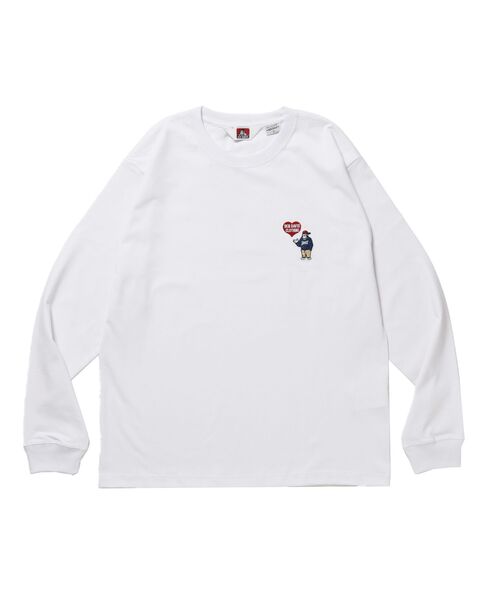 BEN DAVIS/WHITE LABEL（ベンデイビス ホワイトラベル）の「【BEN DAVIS（ベンデイビス）】HEART GORILLA L/S TEE / クルーネック ロンT 長袖 刺繍 ワンポイント ユニセックス レギュラーシルエット（Tシャツ/カットソー・メンズ・ブラック/ホワイト/ピンク系その他2・MEDIUM/LARGE/X-LARGE）」の7枚目の写真