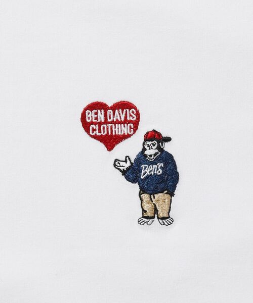 BEN DAVIS/WHITE LABEL（ベンデイビス ホワイトラベル）の「【BEN DAVIS（ベンデイビス）】HEART GORILLA L/S TEE / クルーネック ロンT 長袖 刺繍 ワンポイント ユニセックス レギュラーシルエット（Tシャツ/カットソー・メンズ・ブラック/ホワイト/ピンク系その他2・MEDIUM/LARGE/X-LARGE）」の9枚目の写真