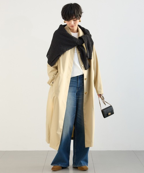 BARNYARDSTORM（バンヤードストーム）の「BARNYARDSTORM / 撥水ライトトレンチコート（ステンカラーコート・レディース・グレー系その他/ベージュ・S/M）」の5枚目の写真