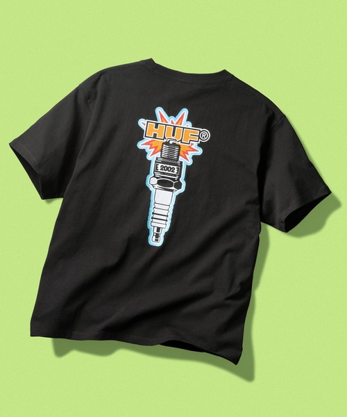 HUF(ハフ)の「SPARK IT UP TEE(Tシャツ/カットソー・メンズ・ブラック/ホワイト・S/M/L/XL/XXL)」の1枚目の写真
