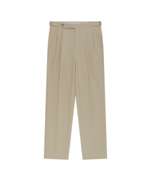 Essential Cotton Twill Adjust 2-Pleated Relaxed Chino (Beige)