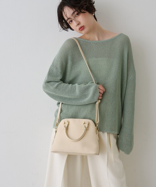 AULENTTI(オウレンティ)の「【AULENTTI/オウレンティ】レザー2wayハンドバッグ/ショルダーバッグ(ショルダーバッグ・レディース・ブラック/クリーム・フリー)」の6枚目の写真