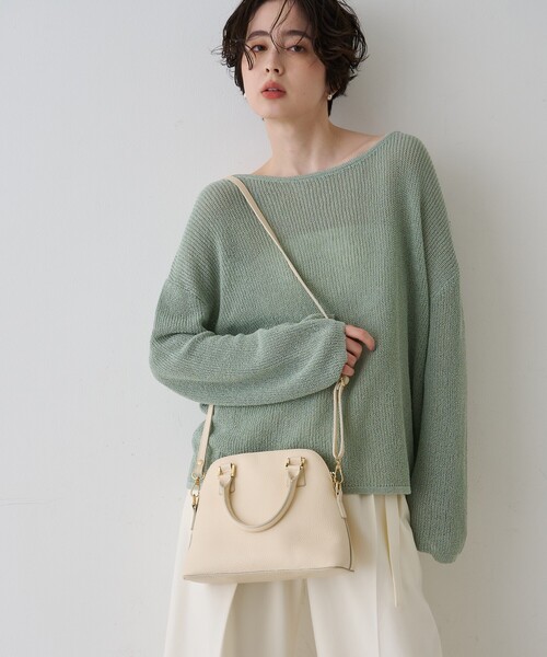 AULENTTI(オウレンティ)の「【AULENTTI/オウレンティ】レザー2wayハンドバッグ/ショルダーバッグ(ショルダーバッグ・レディース・ブラック/クリーム・フリー)」の7枚目の写真