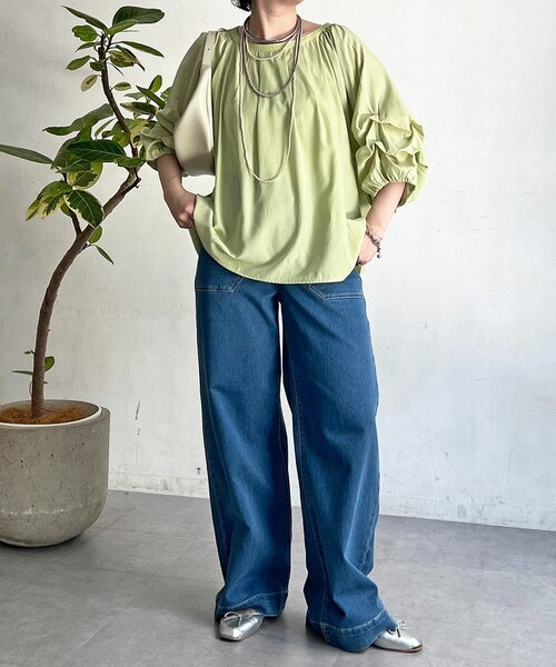 un dix cors(アンディコール)の「ボリュームスリーブブラウス(シャツ/ブラウス・レディース・オフホワイト/チャコールグレー/イエロー・FREE)」の14枚目の写真