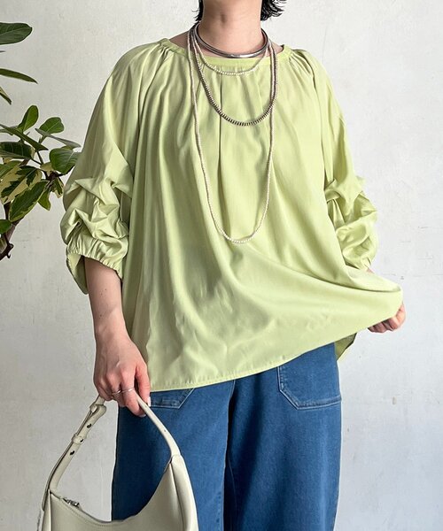 un dix cors(アンディコール)の「ボリュームスリーブブラウス(シャツ/ブラウス・レディース・オフホワイト/チャコールグレー/イエロー・FREE)」の18枚目の写真