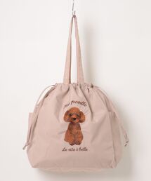 polka polka（ポルカポルカ）の「SOBIA / アニマル刺繍巾着トートバッグ（トートバッグ）」