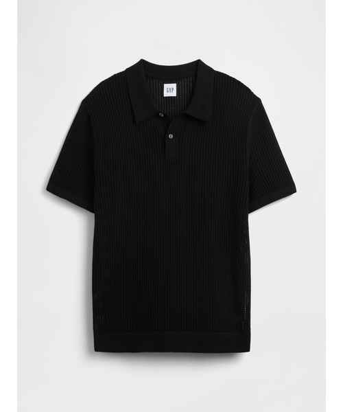 GAP(ギャップ)の「クロシェ ニットポロシャツ(ポロシャツ・メンズ・ベージュ/ブラック・XS/S/M/L/XL)」の7枚目の写真