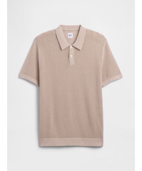 GAP(ギャップ)の「クロシェ ニットポロシャツ(ポロシャツ・メンズ・ベージュ/ブラック・XS/S/M/L/XL)」の8枚目の写真