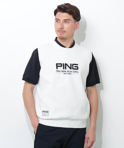PING(ピン)の「【PING APPAREL】ニットベスト <GOLD> (MENS)(ベスト・メンズ・ブラック/グレー/ホワイト・S/LL/LL1/M/L)」の1枚目の写真