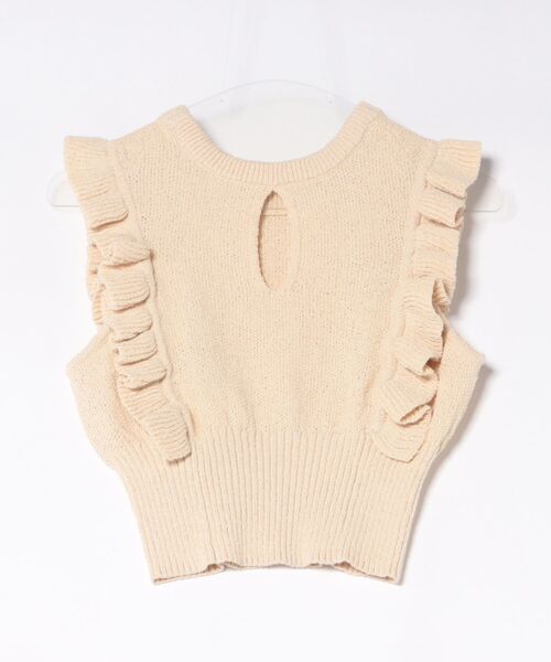 CLANE(クラネ)の「CLANE FRILL SLEEVE KNIT TOPS(ニット/セーター・レディース・ブラック/ローズ/オフホワイト・1/2)」の8枚目の写真