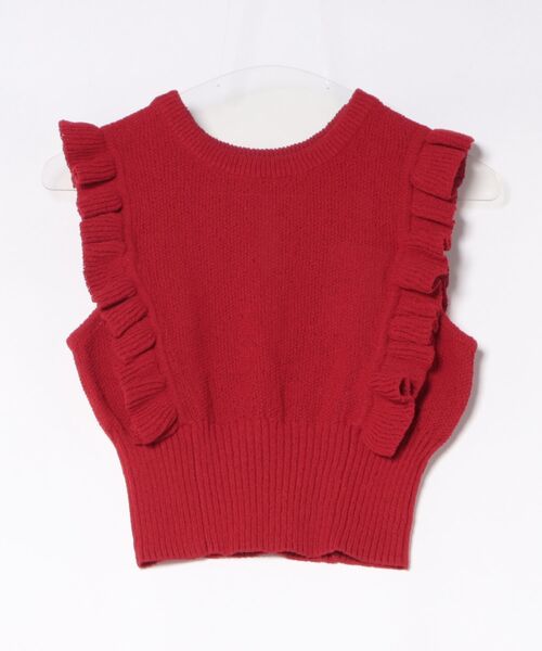 CLANE(クラネ)の「CLANE FRILL SLEEVE KNIT TOPS(ニット/セーター・レディース・ブラック/ローズ/オフホワイト・1/2)」の6枚目の写真