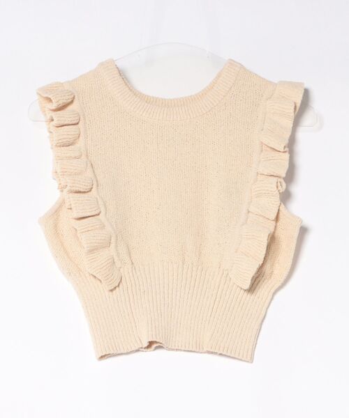 CLANE(クラネ)の「CLANE FRILL SLEEVE KNIT TOPS(ニット/セーター・レディース・ブラック/ローズ/オフホワイト・1/2)」の7枚目の写真