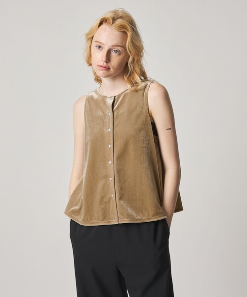 Steven Alan(スティーブンアラン)の「<Steven Alan>ベロア ノースリーブ(Tシャツ/カットソー・レディース・ブラック/コバルトブルー/ベージュ・FREE)」の3枚目の写真
