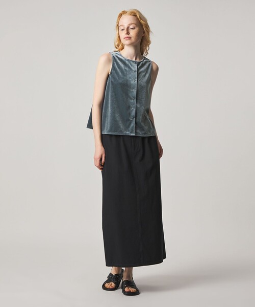 Steven Alan(スティーブンアラン)の「<Steven Alan>ベロア ノースリーブ(Tシャツ/カットソー・レディース・ブラック/コバルトブルー/ベージュ・FREE)」の5枚目の写真