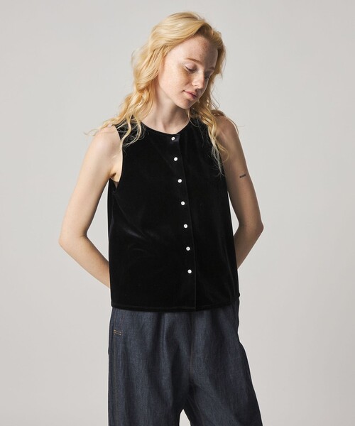 Steven Alan(スティーブンアラン)の「<Steven Alan>ベロア ノースリーブ(Tシャツ/カットソー・レディース・ブラック/コバルトブルー/ベージュ・FREE)」の6枚目の写真