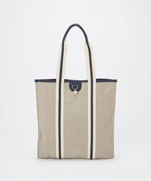 【TREASURE TOPKAPI】レザーコンビ ストライプハンドル スリム トートバッグ　A4 / 軽量