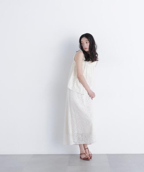 N.(N. Natural Beauty Basic)(エヌエヌナチュラルビューティーベーシック)の「フラワーメッシュ SETUP キャミソール(キャミソール・レディース・ブラウン/オフホワイト・フリ-)」の4枚目の写真