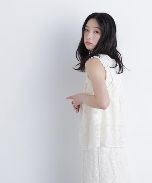 N.(N. Natural Beauty Basic)(エヌエヌナチュラルビューティーベーシック)の「フラワーメッシュ SETUP キャミソール(キャミソール・レディース・ブラウン/オフホワイト・フリ-)」の9枚目の写真