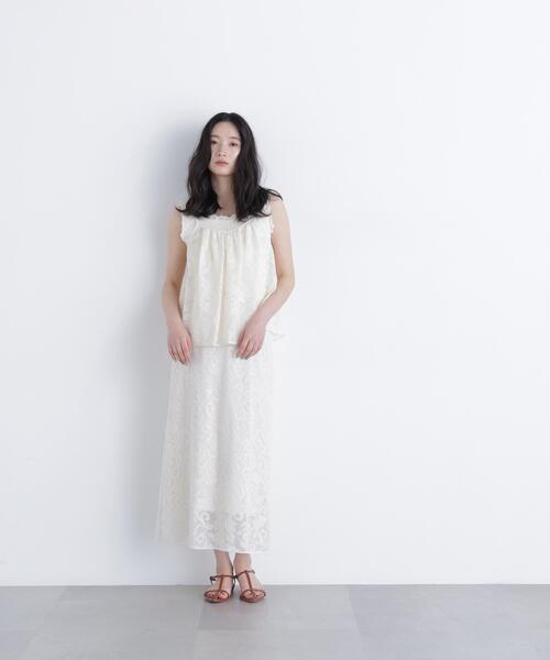 N.(N. Natural Beauty Basic)(エヌエヌナチュラルビューティーベーシック)の「フラワーメッシュ SETUP キャミソール(キャミソール・レディース・ブラウン/オフホワイト・フリ-)」の10枚目の写真
