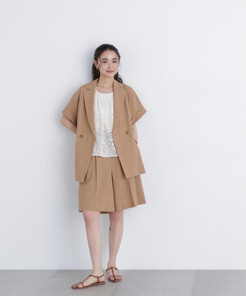 N.(N. Natural Beauty Basic)(エヌエヌナチュラルビューティーベーシック)の「フラワーメッシュ SETUP キャミソール(キャミソール・レディース・ブラウン/オフホワイト・フリ-)」の11枚目の写真