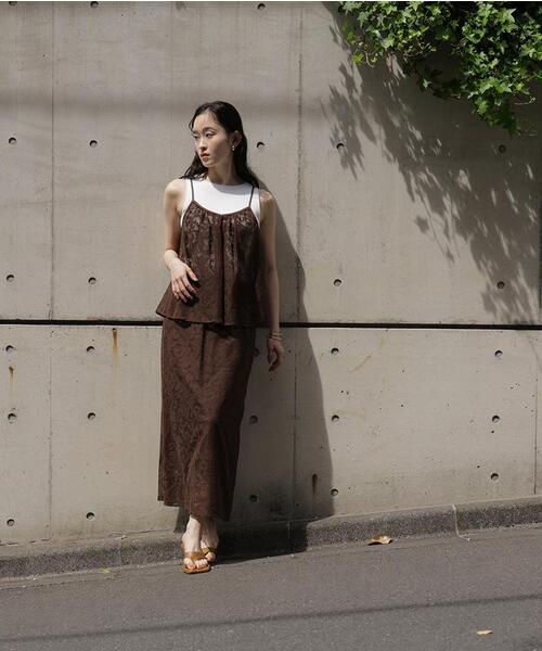 N.(N. Natural Beauty Basic)(エヌエヌナチュラルビューティーベーシック)の「フラワーメッシュ SETUP キャミソール(キャミソール・レディース・ブラウン/オフホワイト・フリ-)」の19枚目の写真