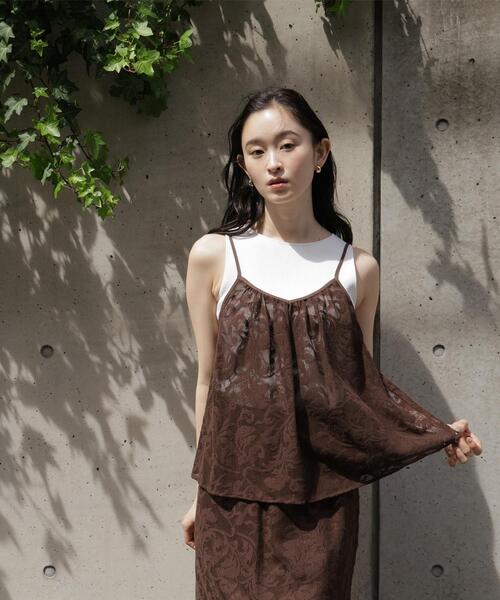 N.(N. Natural Beauty Basic)(エヌエヌナチュラルビューティーベーシック)の「フラワーメッシュ SETUP キャミソール(キャミソール・レディース・ブラウン/オフホワイト・フリ-)」の20枚目の写真