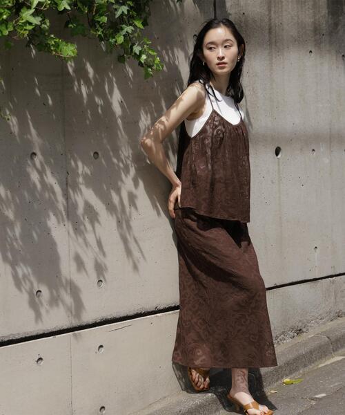 N.(N. Natural Beauty Basic)(エヌエヌナチュラルビューティーベーシック)の「フラワーメッシュ SETUP キャミソール(キャミソール・レディース・ブラウン/オフホワイト・フリ-)」の21枚目の写真