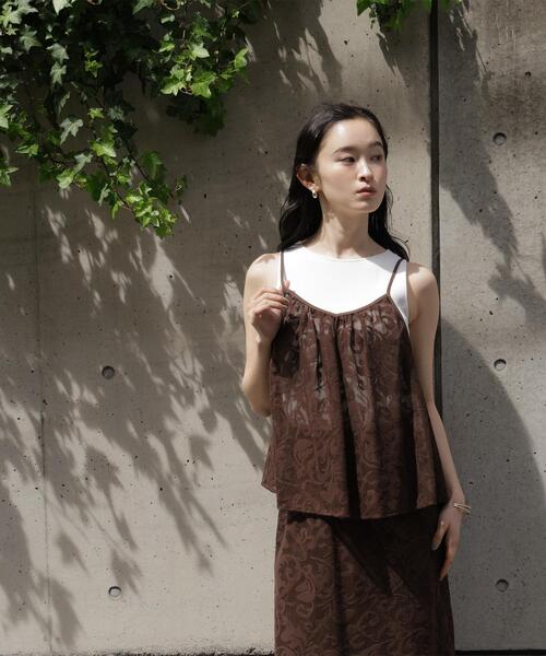 N.(N. Natural Beauty Basic)(エヌエヌナチュラルビューティーベーシック)の「フラワーメッシュ SETUP キャミソール(キャミソール・レディース・ブラウン/オフホワイト・フリ-)」の22枚目の写真