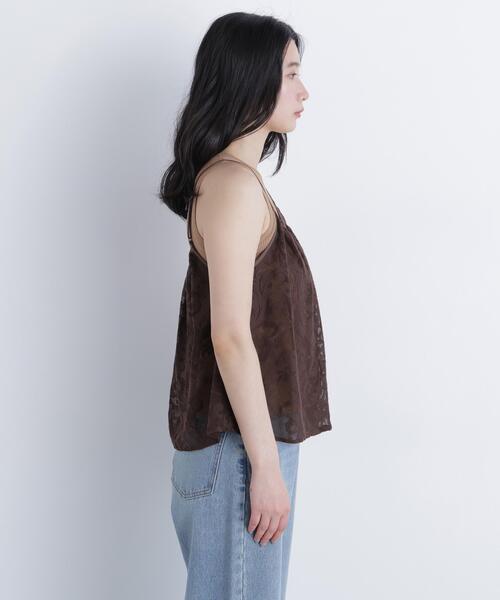 N.(N. Natural Beauty Basic)(エヌエヌナチュラルビューティーベーシック)の「フラワーメッシュ SETUP キャミソール(キャミソール・レディース・ブラウン/オフホワイト・フリ-)」の13枚目の写真