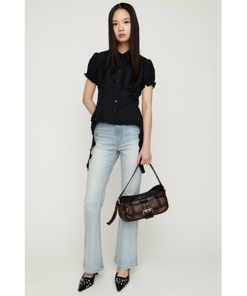 トップス SLY CHECK FRILL SH BL SLY（スライ）の「CHECK FRILL SH BL チェックフリルシャツブラウス 春